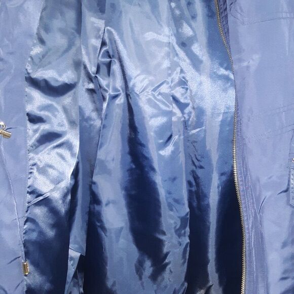 Michael Kors Women's Trench Coat size S Navy Blue Zip Front - Picture 12 of 15